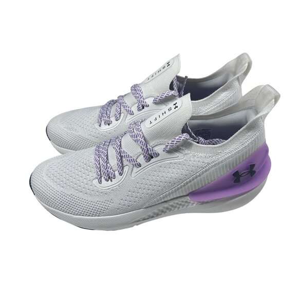 Under Armour Womens Shift Running UA Shoes White Purple Low Top Training Size 11 - Picture 1 of 9